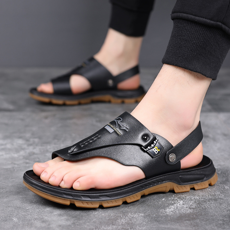 Meeste sandaalid suvi 2025 uue stiiliga ülerõivad pehme tallaga sussid kaheotstarbelised meeste libisemiskindlad rannasandaalid