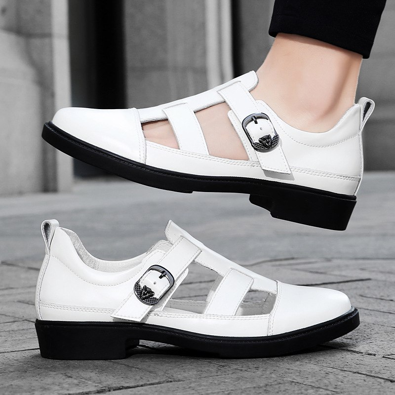 Férfi szandálok valódi bőrből, nyári, nagy méret, 48-as, hétköznapi, 47-es, kivágott, 46-os, klumpa, külső viselet, puha talpú, csúszásgátló szandál, divatos