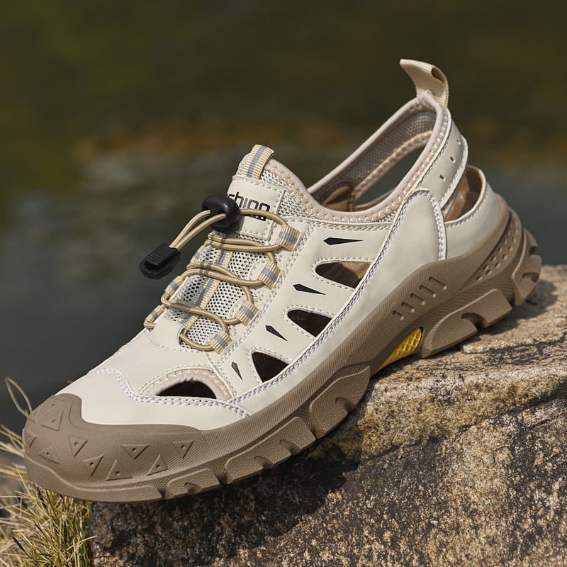 Sandale de vară pentru bărbați Cross-Border, cu vârfuri în formă de V, pantofi de plajă respirabili, populari, de mărime mare, cu plasă goală, 9588