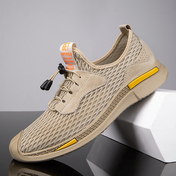 Férfi cipők, új nyári stílus, lélegző hálós cipő, lusta bebújós cipő, népszerű külkereskedelmi modell, rugalmas szalaggal, nagy méretű apacipő