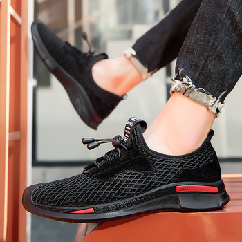 Ανδρικά Παπούτσια, Νέο Καλοκαιρινό Στυλ, Αναπνέοντα Παπούτσια από Διχτυωτό Υλικό, Lazy Slip-On Παπούτσια, Δημοφιλές Μοντέλο Εξωτερικού Εμπορίου, Ελαστικό Λουράκι, Μεγάλα Παπούτσια Μπαμπά