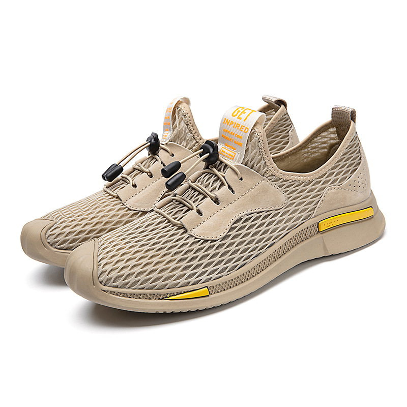 Férfi cipők, új nyári stílus, lélegző hálós cipő, lusta bebújós cipő, népszerű külkereskedelmi modell, rugalmas szalaggal, nagy méretű apacipő