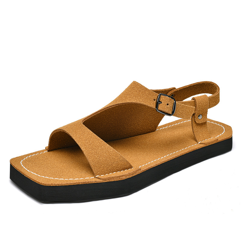 Határokon átnyúló, személyre szabott külső szandálok férfiaknak, lapos talpú, 2025-ös új, nagy méretű szandálok, sínes papucsok, Amazon szandálok férfiaknak