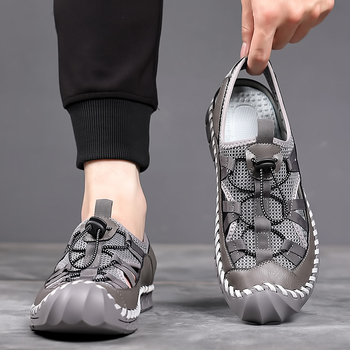 2025 sandale goale noi, pantofi de plajă respirabili, pantofi casual pentru bărbați, pantofi de zi cu zi din plasă, confortabili, en-gros