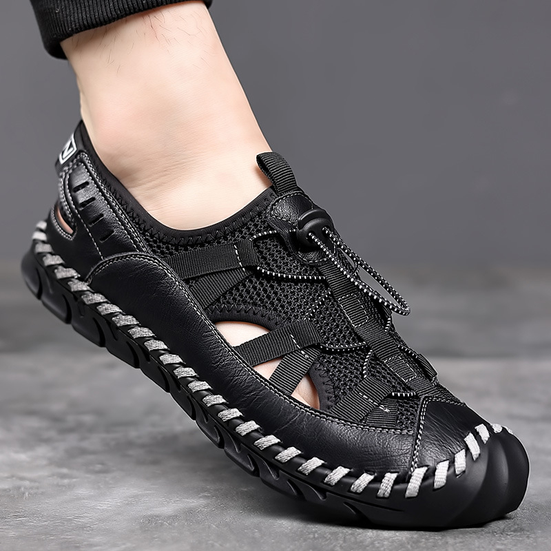 2025 sandale goale noi, pantofi de plajă respirabili, pantofi casual pentru bărbați, pantofi de zi cu zi din plasă, confortabili, en-gros