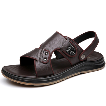 [Γνήσιο Δέρμα] Μεγάλα Ανδρικά Σανδάλια, Καλοκαιρινά, Casual, Παπούτσια Παραλίας για Εξωτερικά Ρούχα, Σανδάλια και Παντόφλες Διπλής Χρήσης Dropshipping