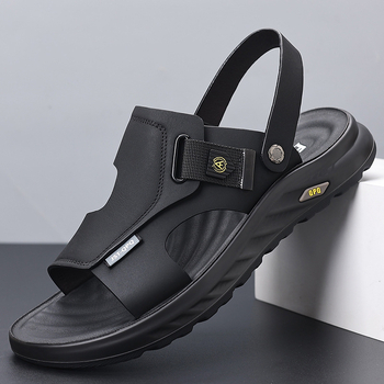 Παπούτσια θαλάσσης νέα κορυφαίας στρώσης από δέρμα αγελάδας 2025 μοντέρνα casual παπούτσια θαλάσσης ανδρικά μαλακά αντιολισθητικά σανδάλια διπλής χρήσης