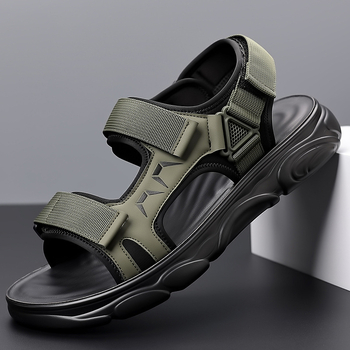 Szandálok Férfi 2025 Nyári Új Stílusú Valódi Bőr Csúszásgátló Lélegző Puha Talpú Vezetői Strandcipő Sport Felsőruházat Férfi Szandálok