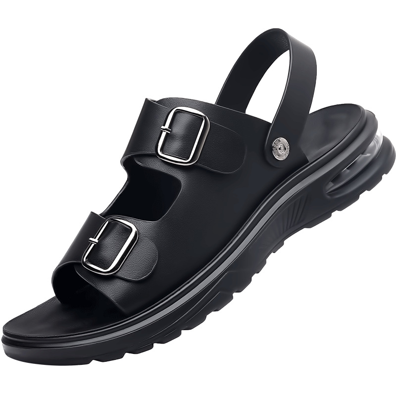 Sandale pentru bărbați, vara 2025, stil nou, din piele naturală, pernă de aer, papuci de conducere, sport, casual, antiderapante, talpă moale, pantofi de plajă în aer liber