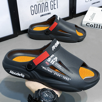 Παντόφλες μεγάλου μεγέθους για άνδρες, καλοκαιρινά, αντιολισθητικά σανδάλια περιττωμάτων για οδήγηση, σανδάλια για υπαίθρια παραλία, μια γενιά μαλλιών