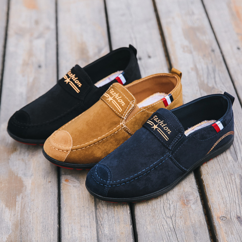 Four Seasons karstie audekla apavi vīriešu apavi slinki apavi vīriešu ikdienas vienkrāsaini pēdas uzvelkamie apavi ar mīkstu apakšu autosporta apavi vairumtirdzniecībā