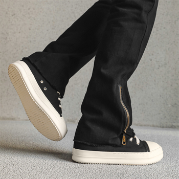 Lõuendikingad 2024. aasta uued niššiga paaridele mõeldud vulkaniseeritud madala säärega kingad, küljelukuga trendikad vabaaja meeste kingad