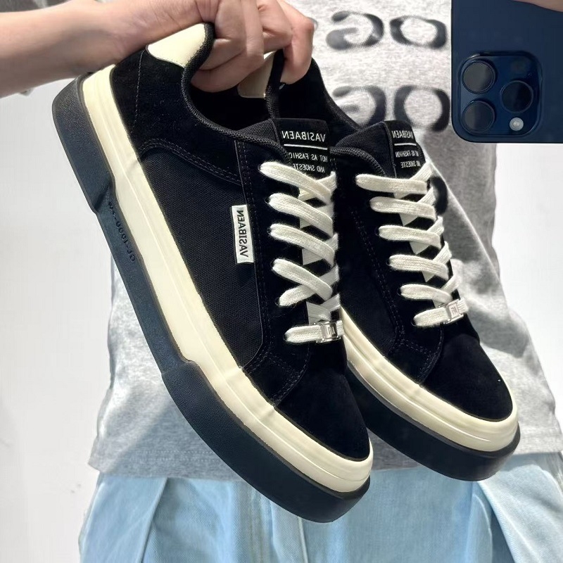 Amerikai retro férfi cipők, divatos, lélegző, alacsony szárú vászoncipők, sokoldalú, hongkongi stílusú, vastag talpú, magasságnövelő tornacipők 5112