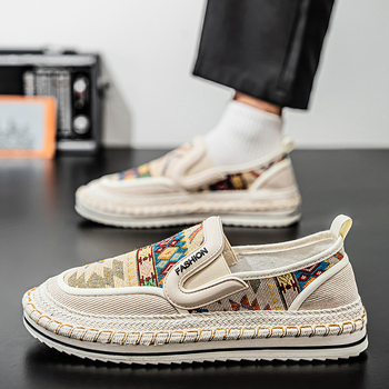 Παπούτσια ψαρά Ανδρικά 2025 Νέα υφασμάτινα παπούτσια άφιξης Ανδρικά Hanfu Ancient Clothing Shoes Slip-on Lazy Shoes Driving Old Beijing Υφασμάτινα παπούτσια