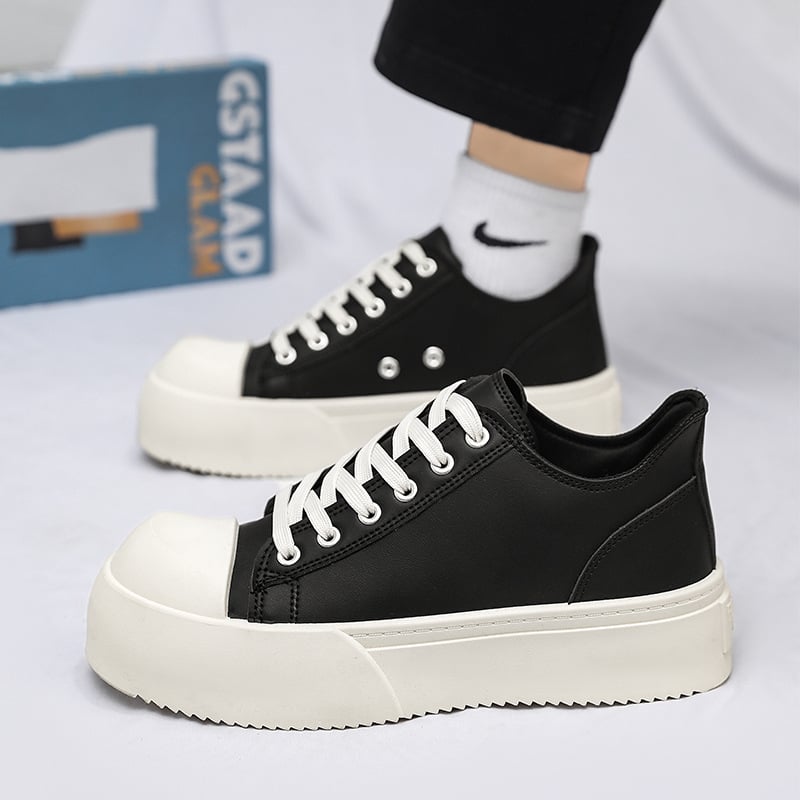 Férfi vászoncipők, határokon átnyúló, nagy méretű, új, férfi alkalmi cipők, divatos, ifjúsági, divatos, vastag talpú tornacipők, nagy orrú cipők