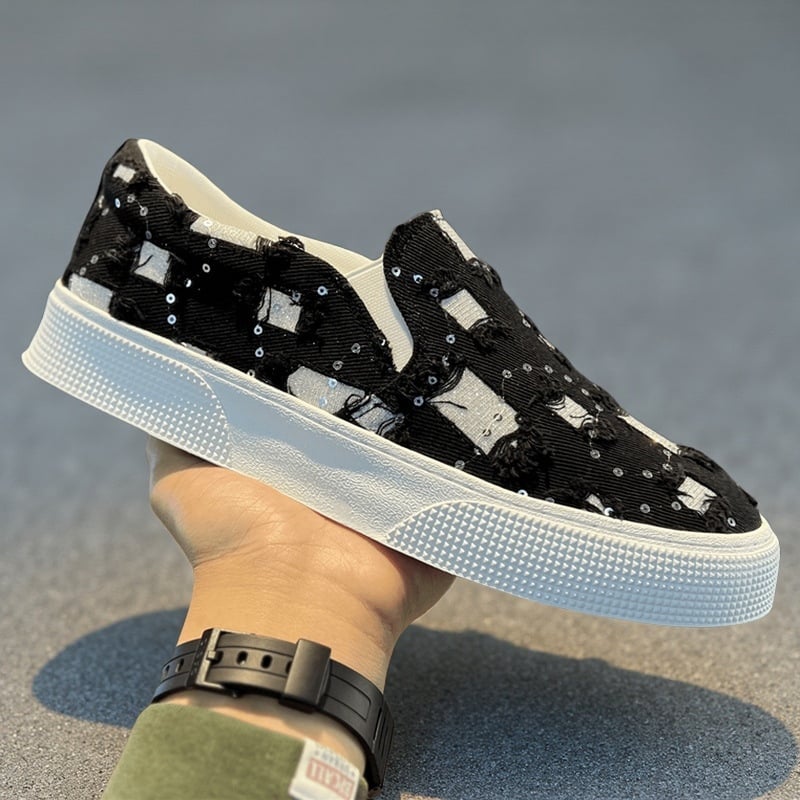 2025-ös férfi cipők, nyári új, alkalmi, sokoldalú, egylábas vászoncipők, férfi divatos, csúszásmentes, kopásálló sportcipők