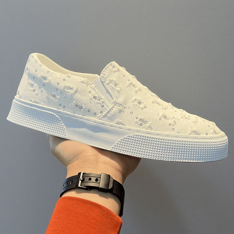 Ανδρικά Παπούτσια 2025 Καλοκαιρινά Νέα Καθημερινά Ευέλικτα Παπούτσια από Καμβά με Ένα Πόδι, Μοντέρνα Ανδρικά Αντιολισθητικά Αθλητικά Παπούτσια Ανθεκτικά στη Φθορά