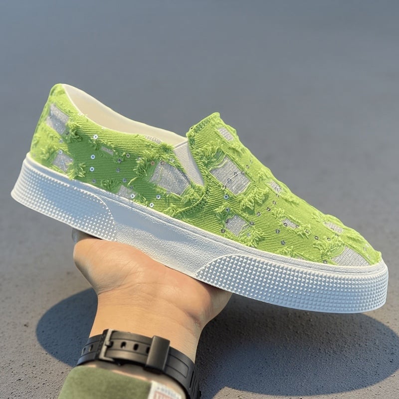 Ανδρικά Παπούτσια 2025 Καλοκαιρινά Νέα Καθημερινά Ευέλικτα Παπούτσια από Καμβά με Ένα Πόδι, Μοντέρνα Ανδρικά Αντιολισθητικά Αθλητικά Παπούτσια Ανθεκτικά στη Φθορά