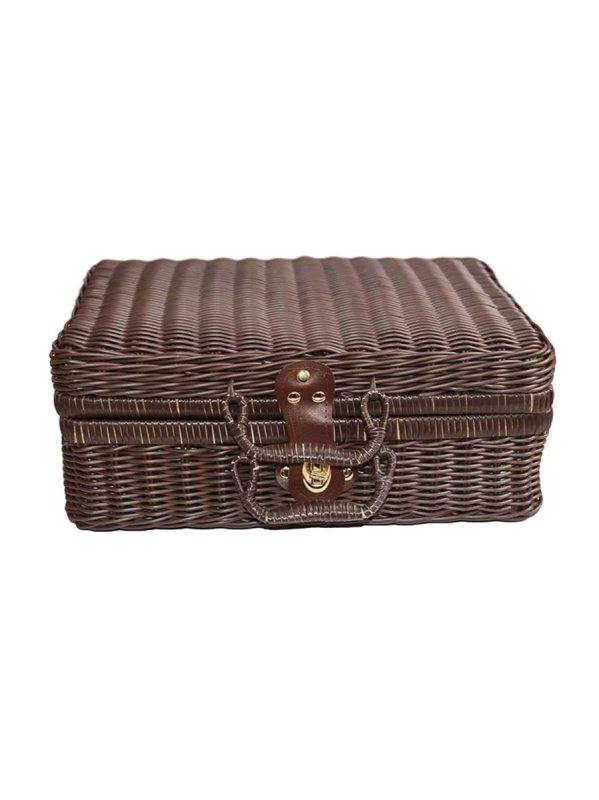 Φορητό κουτί αποθήκευσης από απομίμηση rattan, vintage διακοσμητικό κουτί δώρου, υφαντό κουτί rattan, φωτογραφικά στηρίγματα, συνοδευτικό κουτί δώρου, κουτί rattan