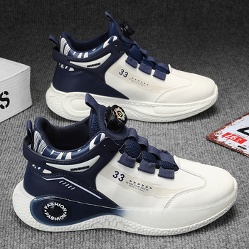 Νέα ανοιξιάτικα ψηλοτάκουνα αθλητικά παπούτσια για άνδρες σε κορεατικό στιλ, casual, με χοντρή σόλα, μοντέρνα παπούτσια για μπαμπά, σε λευκό χρώμα, μοντέρνα παπούτσια για τρέξιμο.