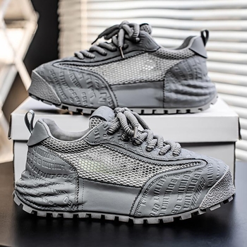 Ευρωπαϊκό στυλ μπαμπά παπούτσια καλοκαίρι νέα αναπνεύσιμα πλέγμα με χοντρή σόλα ελαφριά πολυτελή casual ανδρικά παπούτσια internet διασημότητα μοντέρνα παπούτσια