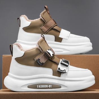 2024 új férfi cipő téli polár béléssel apa cipőfűzővel gyapjú meleg munkacipő pamut sport hétköznapi divatos hótaposó csizma