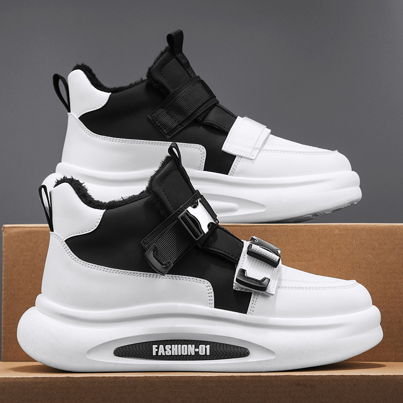 Pantofi sport pentru bărbați, 2024, noi, de iarnă, cu căptușeală din fleece, șireturi de lână, pantofi de lucru din bumbac, sport, casual, cizme de zăpadă la modă