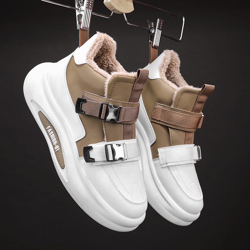 Pantofi sport pentru bărbați, 2024, noi, de iarnă, cu căptușeală din fleece, șireturi de lână, pantofi de lucru din bumbac, sport, casual, cizme de zăpadă la modă