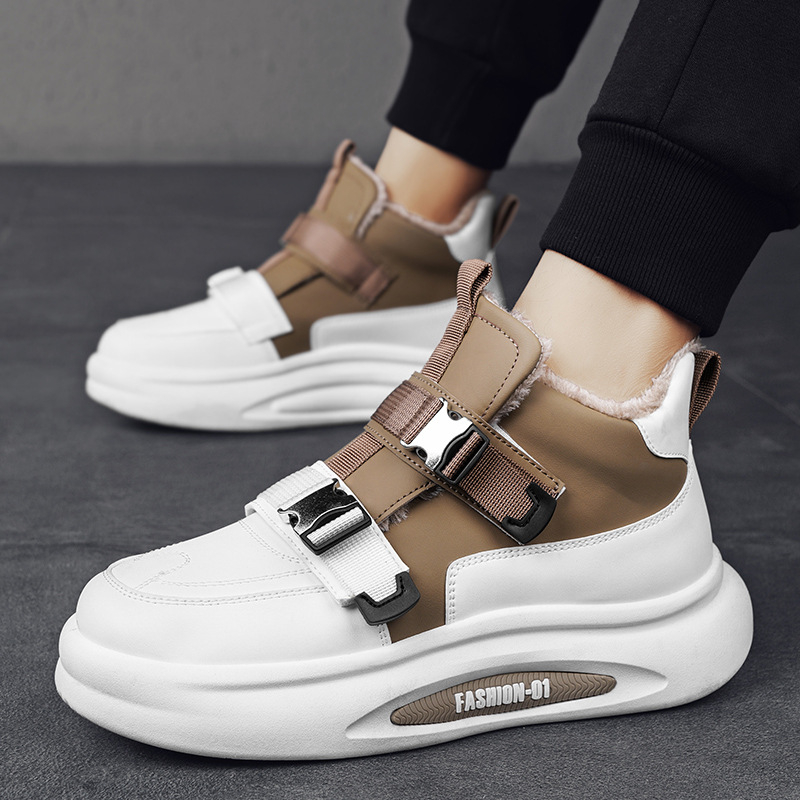 2024 új férfi cipő téli polár béléssel apa cipőfűzővel gyapjú meleg munkacipő pamut sport hétköznapi divatos hótaposó csizma