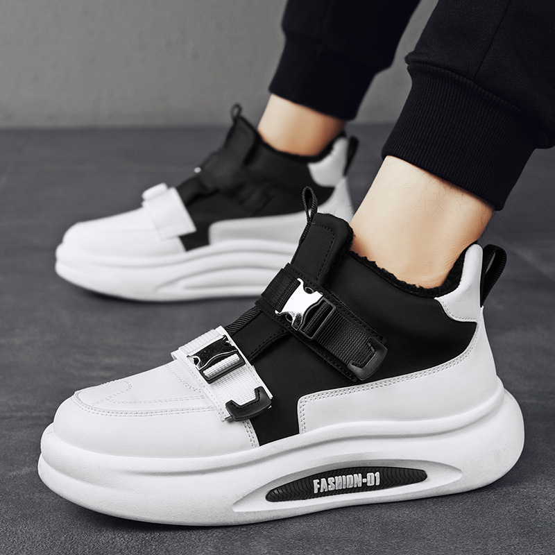 2024 új férfi cipő téli polár béléssel apa cipőfűzővel gyapjú meleg munkacipő pamut sport hétköznapi divatos hótaposó csizma