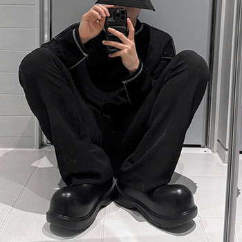 Megkülönböztető bohóccipők, férfi divatos, vastag talpú, egypedálos, alkalmi, csúszásgátló, esőálló, olajálló, gyorsan száradó szakácscipők