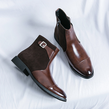 Tarpvalstybiniai europietiški ir amerikietiški suknelės verslo stiliaus „Chelsea“ odiniai batai, madingi plius dydžio pavasariniai aukštakulniai smaili odiniai batai, laisvalaikio vyriški batai