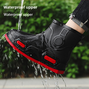 Μοντέρνες μπότες βροχής για άνδρες, αντιολισθητικές και αδιάβροχες, νέες μπότες βροχής για δουλειά, παπούτσια από καουτσούκ με κοντό σωλήνα, παπούτσια για ψάρεμα στην κουζίνα, παπούτσια για πλύσιμο αυτοκινήτων