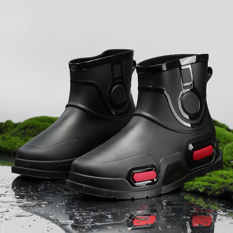 Cizme de ploaie la modă pentru bărbați, antiderapante și impermeabile, cizme de ploaie noi pentru muncă, pantofi de cauciuc cu țeavă scurtă, pescuit în bucătărie, pantofi de apă pentru spălătorie auto