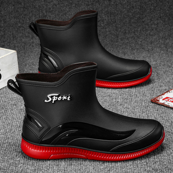 Férfi esőcipő Új esőálló vízálló cipők Kopásálló rövid középső cső Csúszásmentes esőcipő Kültéri horgászcipő Speciális csizma Munkacipő Férfi cipő
