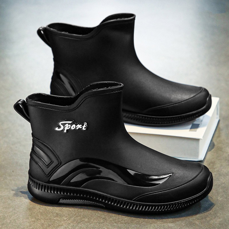 Férfi esőcipő Új esőálló vízálló cipők Kopásálló rövid középső cső Csúszásmentes esőcipő Kültéri horgászcipő Speciális csizma Munkacipő Férfi cipő