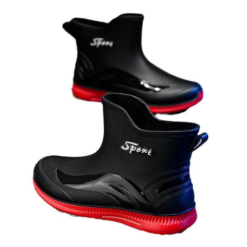Férfi esőcipő Új esőálló vízálló cipők Kopásálló rövid középső cső Csúszásmentes esőcipő Kültéri horgászcipő Speciális csizma Munkacipő Férfi cipő