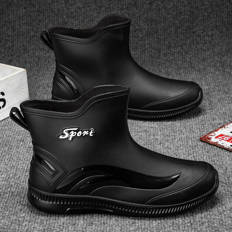 Férfi esőcipő Új esőálló vízálló cipők Kopásálló rövid középső cső Csúszásmentes esőcipő Kültéri horgászcipő Speciális csizma Munkacipő Férfi cipő