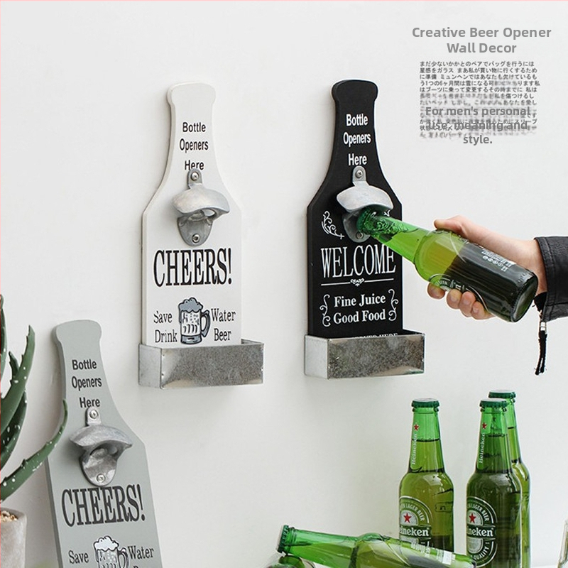 Stará reštaurácia grilované ryby obchod otvárač na pivo kreatívny úložný box bar reštaurácia dekorácia otvárač na fľaše nástenné ozdoby