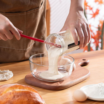 Piiriülene kuum müük 24oz juuretisega leib kääritatud klaaspurk kääritatud tainast leivaküpsetustarvete termomeeter kaanega