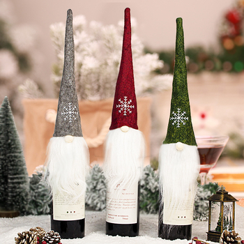 Χριστουγεννιάτικες διακοσμήσεις Cross Border, σετ σαμπάνιας για διακοπές, σετ κρασιού Nordic Santa Claus, δημιουργικό βελούδινο κάλυμμα κρασιού