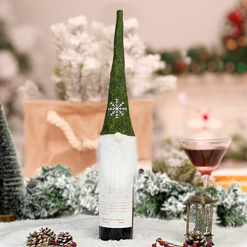 Χριστουγεννιάτικες διακοσμήσεις Cross Border, σετ σαμπάνιας για διακοπές, σετ κρασιού Nordic Santa Claus, δημιουργικό βελούδινο κάλυμμα κρασιού