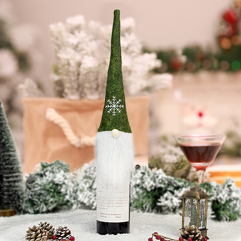 Χριστουγεννιάτικες διακοσμήσεις Cross Border, σετ σαμπάνιας για διακοπές, σετ κρασιού Nordic Santa Claus, δημιουργικό βελούδινο κάλυμμα κρασιού