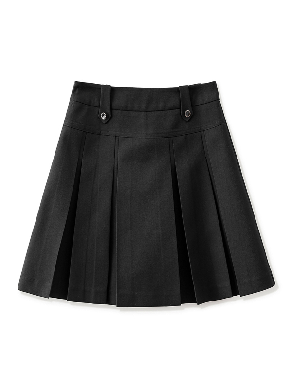 2431501-háromdimenziós divatos, rakott, lezser, magas derekú, fényvédő béléssel ellátott, A-alakú szoknya, női őszi-téli viselet