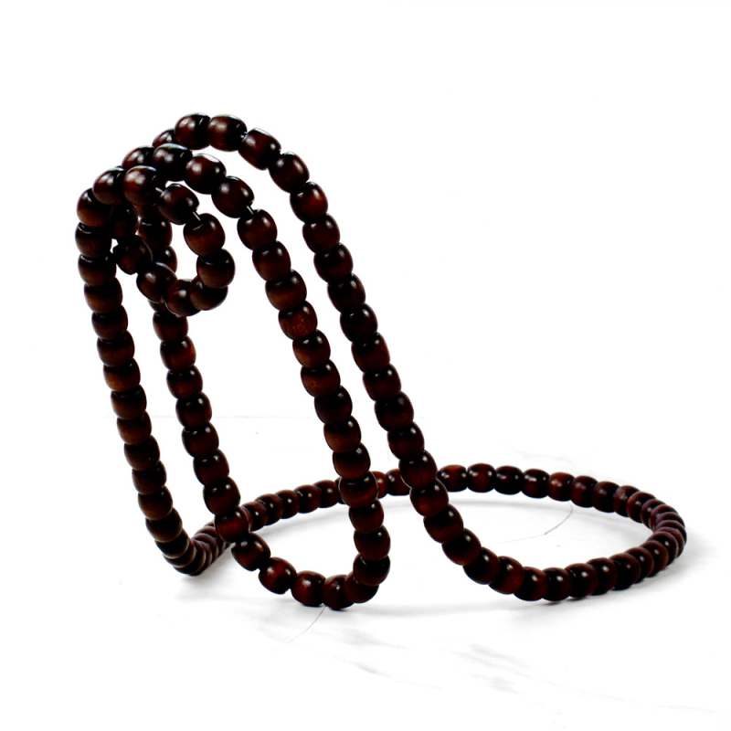 Elegáns, kreatív, fagyöngyös vörösbortartó, kínai vintage, tömörfa gyöngyökből készült láncos kézműves díszek, asztali bortartó dekoráció