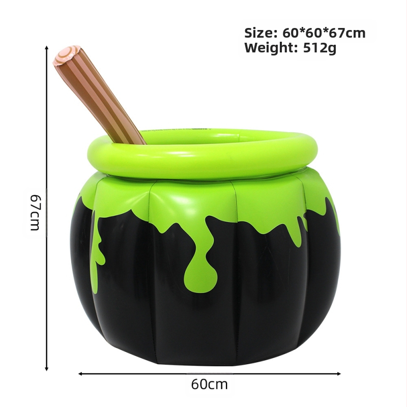 Găleată de gheață gonflabilă transfrontalieră pentru petrecere de Halloween, aranjament decorativ, găleată din PVC pentru băuturi cu gheață, vrăjitoare, amestecând găleata de gheață