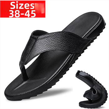 Új, nyári stílusú papucsok férfiaknak, valódi bőr felsőruházat, csúszásmentes brit strandpapucsok, koreai stílusú személyre szabott papucsok, divatos szandálok