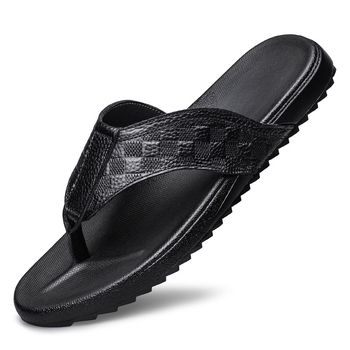 Καλοκαιρινές σαγιονάρες νέου στυλ για άνδρες, γνήσια δερμάτινα εξωτερικά ρούχα, αντιολισθητικές βρετανικές παντόφλες θαλάσσης, εξατομικευμένες σαγιονάρες κορεάτικου στιλ, μοντέρνα σανδάλια