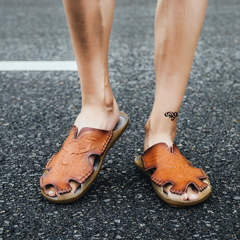 Ljetne sandale sa zatvorenim prstima za muške papuče, velike veličine, cipele za plažu, polupapuče, veličina 48, ležerne, svestrane