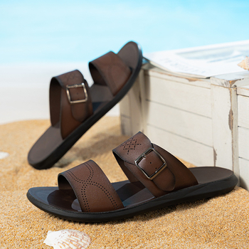 2025 Új Nyári Szandálok Férfi Csatos Alkalmi Tengerparti Cipők határokon Átnyúló Nagy Méretű Férfi Papucsok Dropshipping